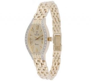 Vicence Ladies 7 1/2 Diamond Panther Link Watch, 14K Gold —