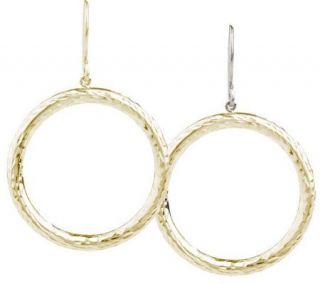 Diamond Cut Circle Dangle Earrings 14K Gold —