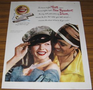 1947 Ad Pepsodent Toothpaste Halloween Costume Couple