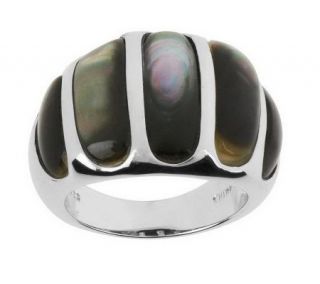 Honora Mother of Pearl Inlay Sterling Band Ring —
