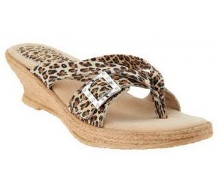 Sbicca Pebbles Animal Print Sandals w/Buckle Detail   A222150