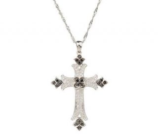 AffinityDiamond 1/2 ct tw Romantic Cross Pendant with Chain, Sterling 