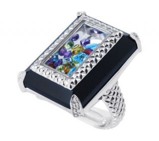 Attitudes by Renee Sterling Multi Gemstone Diamond Accent Ring