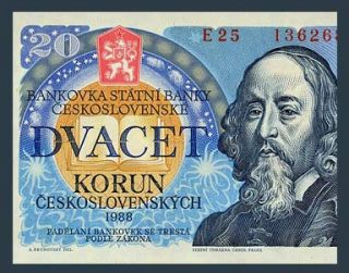 20 KORUN Banknote CZECHOSLOVAKIA 1988   KOMENSKY   Tree of LIFE   Pick