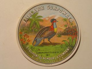 Vintage Fairlawn Gunpowder Label Dupont Pre War Upland Game Fowl Mint