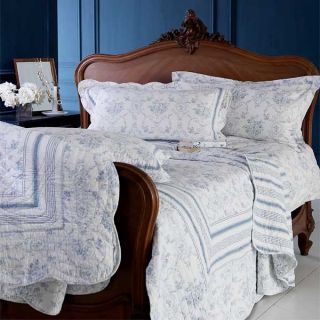    Vienna Toile De Jouy 100% Cotton Duvet Cover Set, White/Blue, King