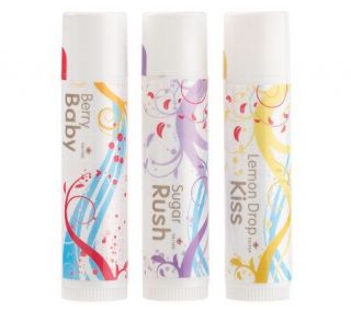 Tastee Cosmetics Set of 3 Organic Lip Balms —