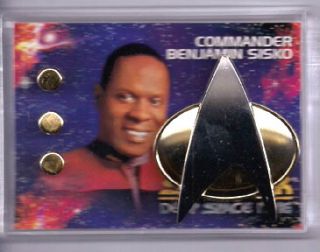 Commander Sisko Star Trek Deep Space 9 Communicator Pin Rank Pip Set