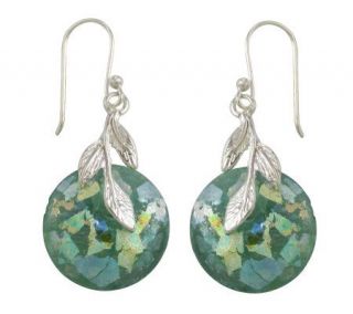 Or Paz Sterling Roman Glass Dangle Earrings w/Vine Detail   J111354