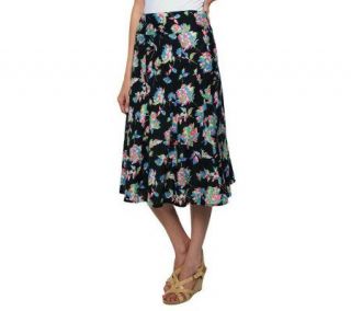 Liz Claiborne New York Layered Floral Print Midi Skirt —