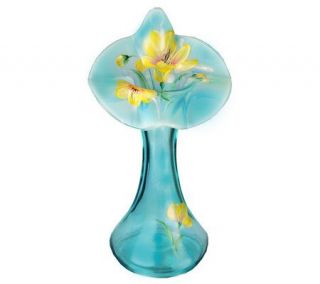Fenton Art Glass Robins Egg Blue Tulip Vase —
