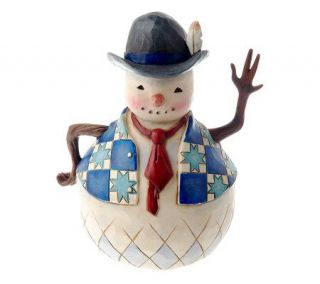 Jim Shore Heartwood Creek Small Snowman with Tie Figurine —