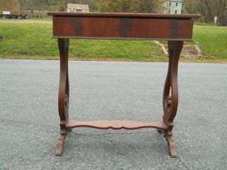 Antique Neoclassical Side Table Dovetailed Drawer Central Virginia