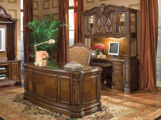 Aico Windsor Court Vintage Fruitwood Finish Home Office Desk