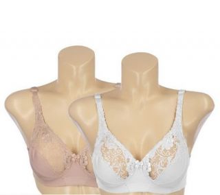 Breezies S/2 Sueded Satin & Lace Soft Cup Bras with UltimAir