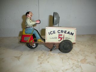 Courtland Vintage Antique Wind Up Ice Cream Scooter Bike Motorcycle