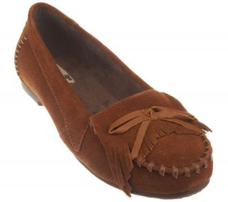 Lamo Gabrielle Suede Moccasins w/Bow & Fringe Detail   A229160