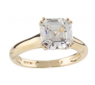 Diamonique 2.50 ct tw Asscher Cut Solitare Ring 14K Gold —