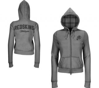 NFL Redskins Womens Plus Sweatshirt with Plaid Lined Hood —