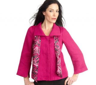 George Simonton Textured Jacket with Printed Lining and Scarf   A93957