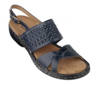 Clarks Perforated Leather Slingback Sandals —