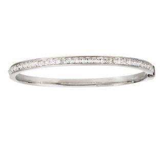 Steel by Design Large Oval Hinged Crystal Bangle —