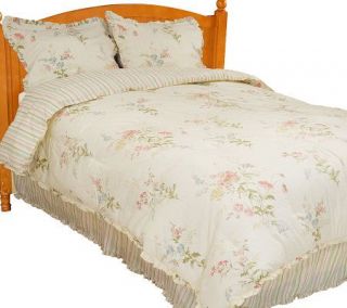 Country Charm 4 Piece Floral Print C/K Size Comforter Set —