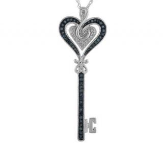 AffinityDiamond Heartistry 1/3 ct tw Sterling Key Pendant w/Chain 