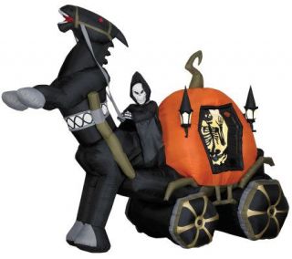 Animated Airblown Reaper Carriage with RearingHorse —