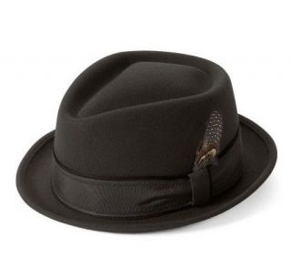 San Diego Hat Co. Mens Wool Felt Fedora With Feather —