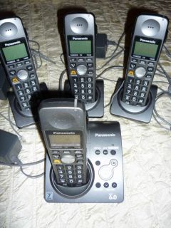 PANASONIC 4 CORDLESS PHONES W/ ANSWERING MACH. * landline/house