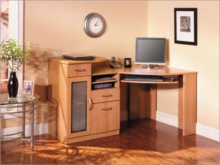 Black Computer Desk w Bookcase Printer CPU Stand
