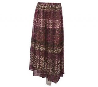 Motto Regular Ikat Printed Elastic Waist Long Skirt —