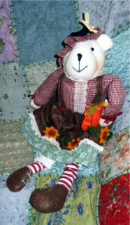  Country Bear Thanksgiving Decor Stuffed Patchwork Primitive Fall