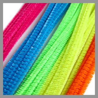 Fluorescent Color Iron Tie Pipe Cleaners Craft 50pcs
