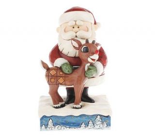 Jim Shore RudolphTraditio Santa Hugging Rudolph Figurine —