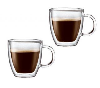 Bodum Bistro Set of 2 Double Wall Espresso Mugs, 5 oz —