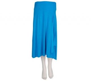 EffortlessStyle by Citiknits Side Draped Cascade Ruffle Knit Skirt