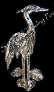 Custom Made Sterling Silver Sand Hill Crane Fine Art