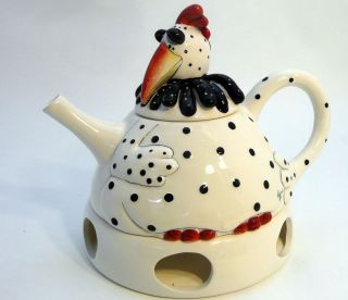 Pekinese Teapot Blue Sky Ceramics Lynda Corneille
