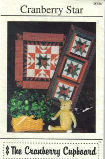 Cranberry Star Table Runner Wall Hanging Quilt Sewing Pattern