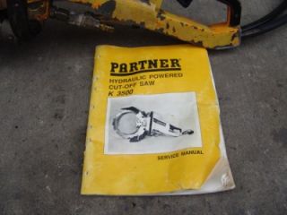 PARTNER K 3500 HYDRAULIC CONCRETE BLOCK RING SAW . THIS UNIT IS IN