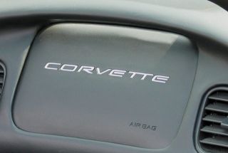 1997 2004 Corvette 3D Domed Dash Airbag Letters Silver