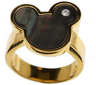 Disney Mickey Mouse Mother of Pearl & Crystal Ring —