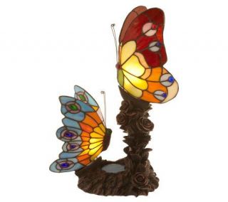 Royal Palace Handcrafted DoubleButterfly 17 Accent Lamp —