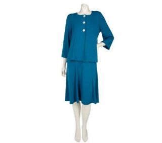 Modern Soul 3/4 Sleeve Cardigan with Inverted Pleat and Dress