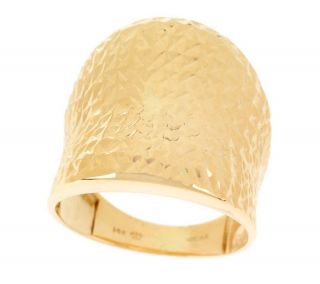 Double Diamond Cut Wide Band Ring 14K Gold —