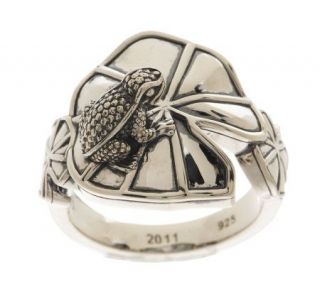 Barry Cord Sterling Toad and Lily Pad Ring —