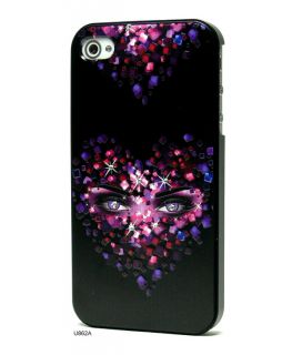  Lady Eyes Relief Rhinestones Cover Case for iPhone 4 U862A