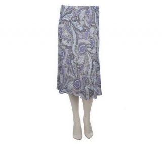 Linea by Louis DellOlio Pull on Paisley Print Skirt —